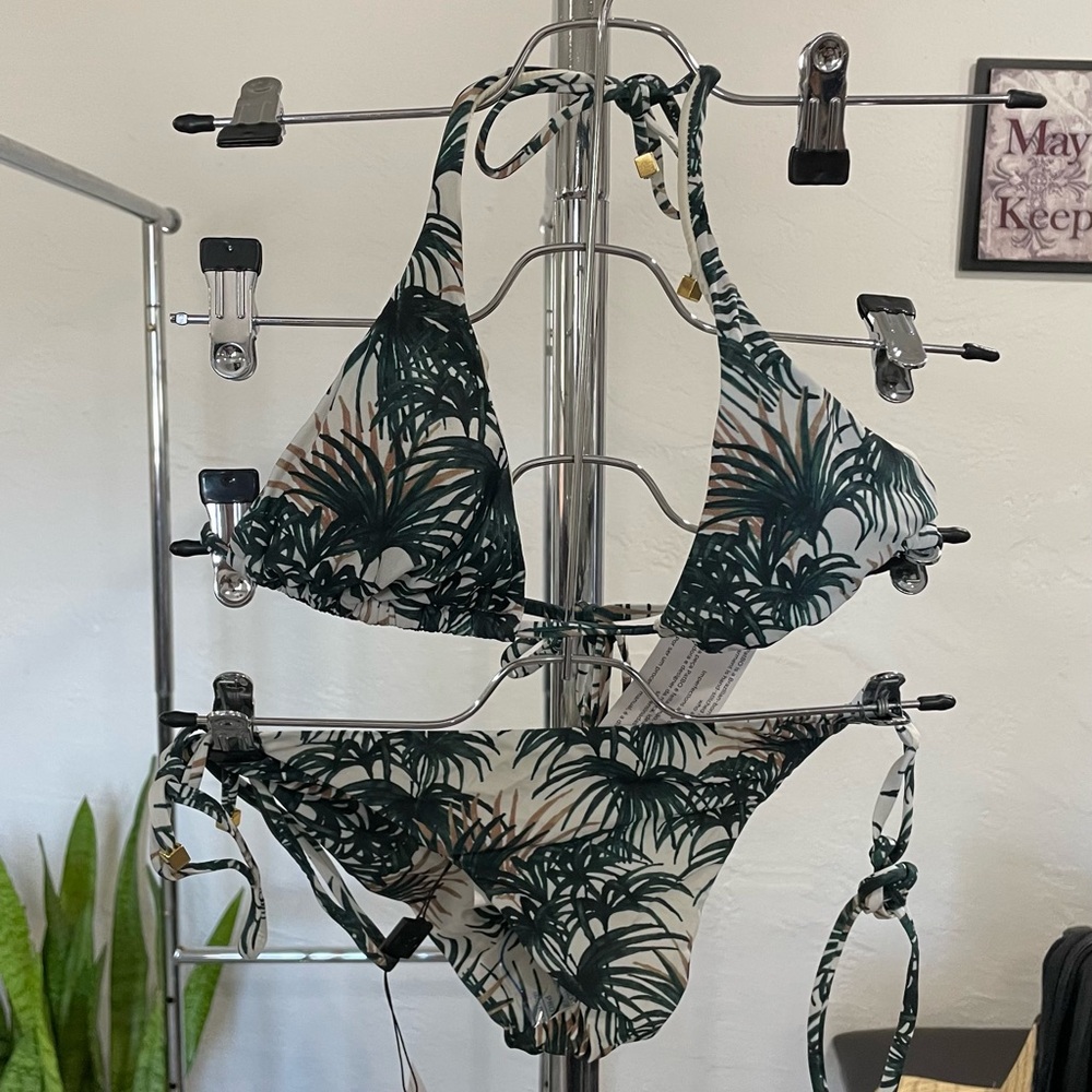 PatBO Leaf Print Bikini Set